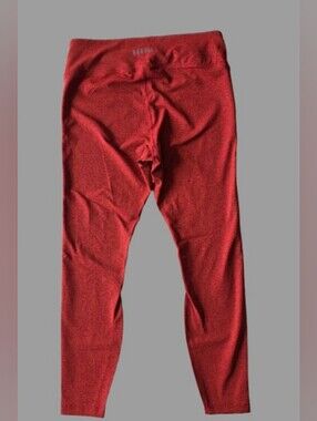 NOBULL HighRise Ankle Leggings M Red Black Marled Athletic Gym Training Crossfit